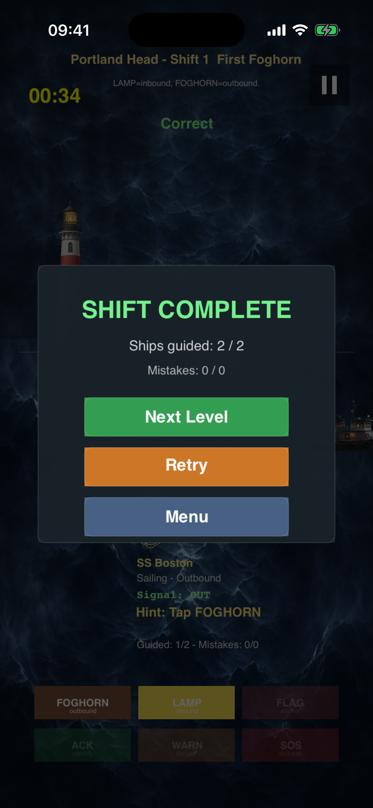 Shift complete