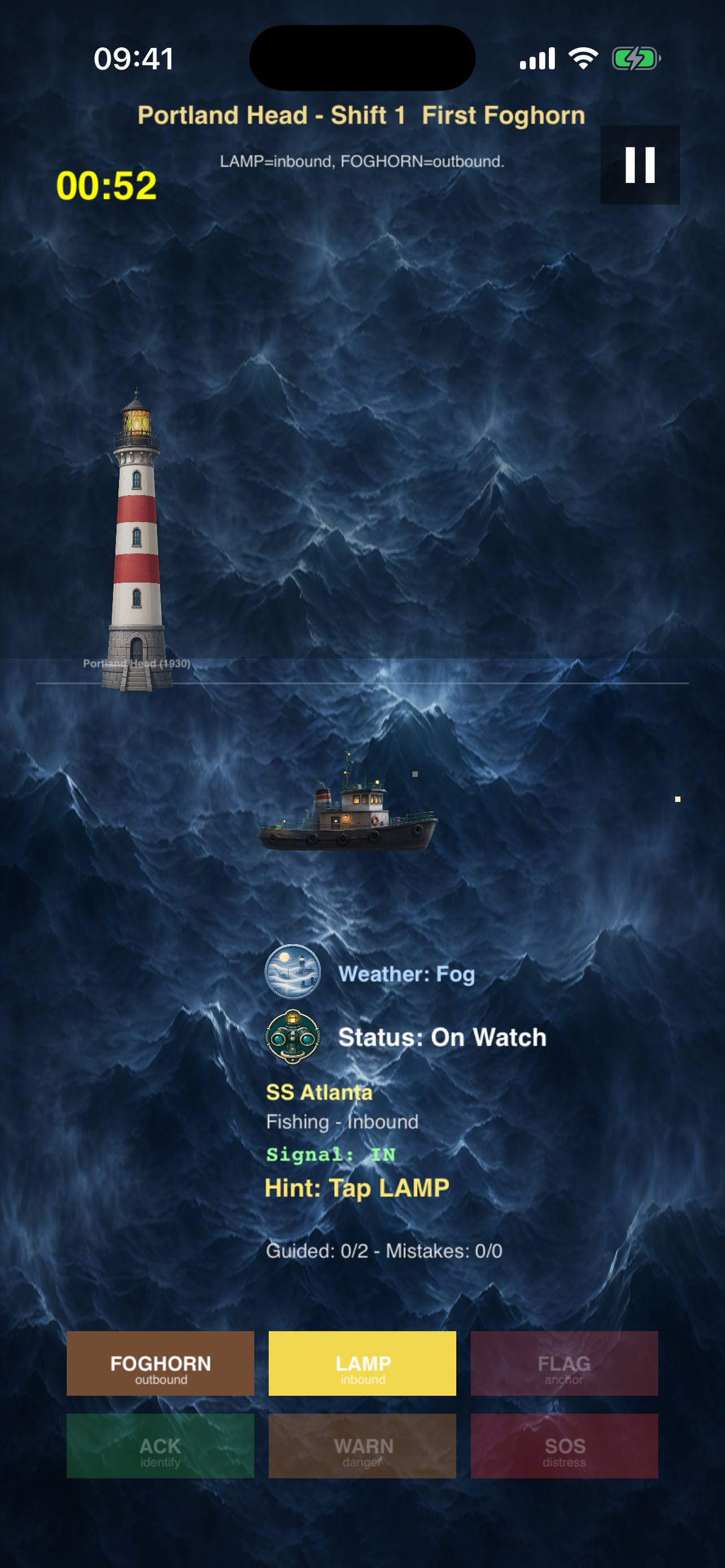 Storm and low visibility